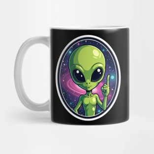 Cosmic Command: The Pointing Alien Mug
